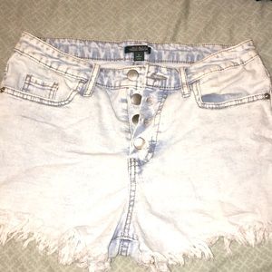 High waisted jean shorts, size 6